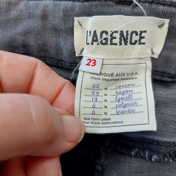 L'Agence Margot High-rise Skinny Ankle Jeans With Holes In Coal Destruct - Picture 8 of 10